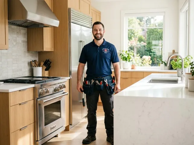 Appliance Repair Hero technician in a Bulger, PA kitchen after an appliance repair